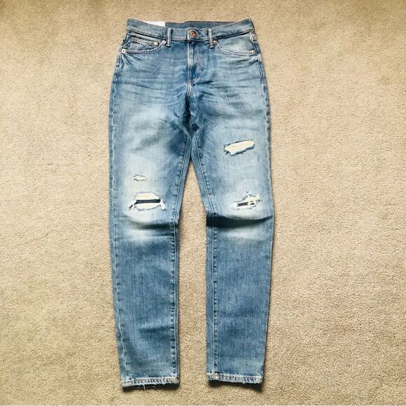 H&M Skinny Coupe Moulante Distressed Jeans, Size 30/32 - Picture 1 of 5